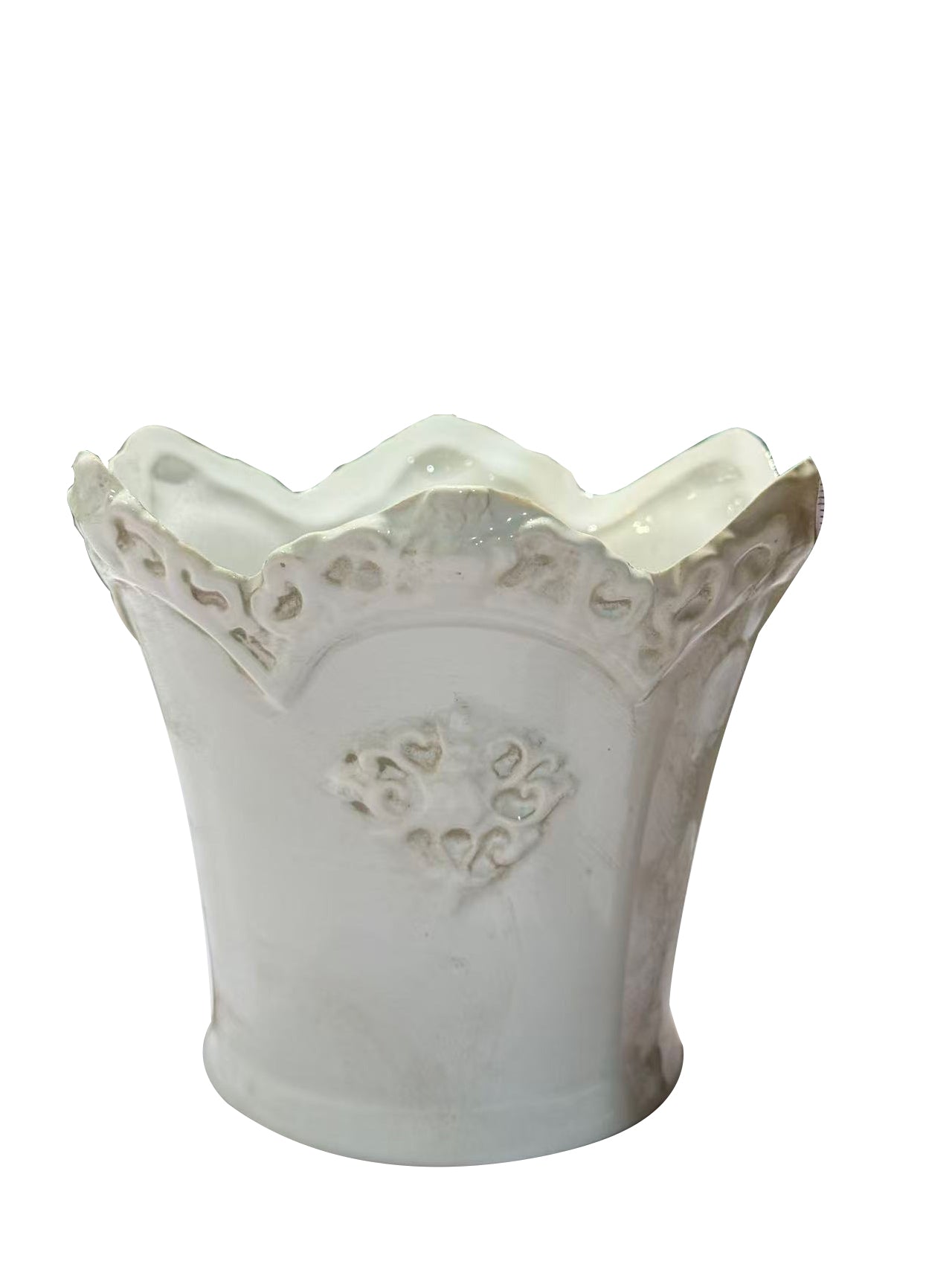 Small White Ceramic Planter