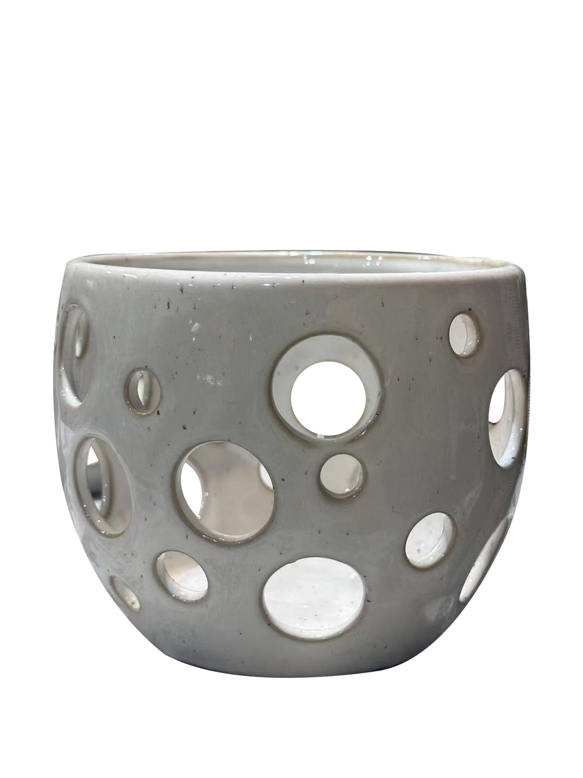 Large Hollow-Cut Ceramic Planter