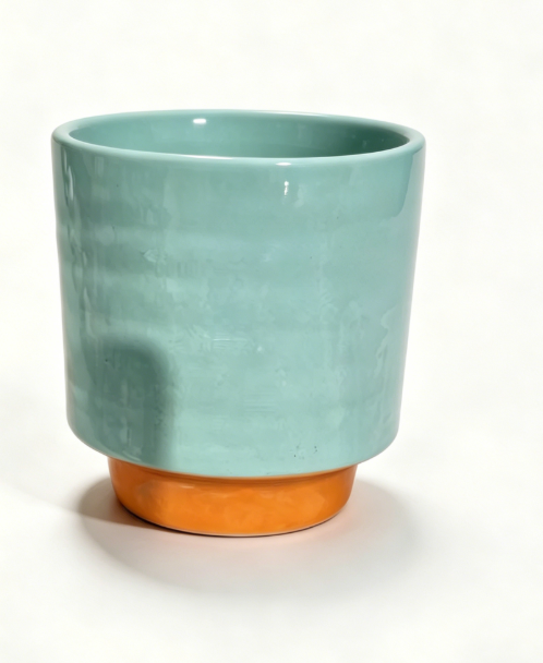 Color-Block Ceramic Planter