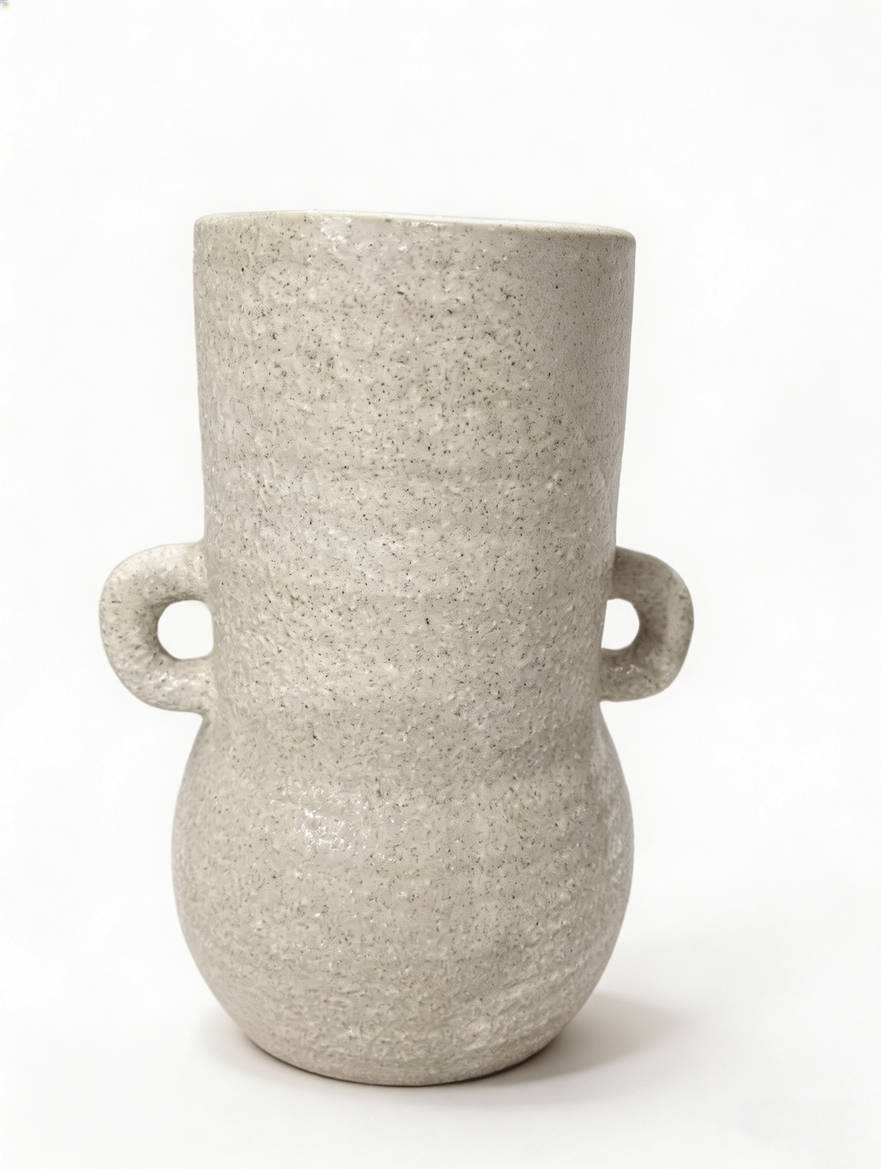 White Double-Handle Ceramic Vase