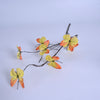 7-Head Artificial Orange Butterfly Flower Stem