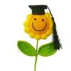 Handmade Crochet Smiley Sunflower Graduation Cap