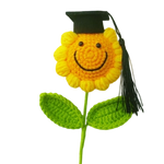 Handmade Crochet Smiley Sunflower Graduation Cap