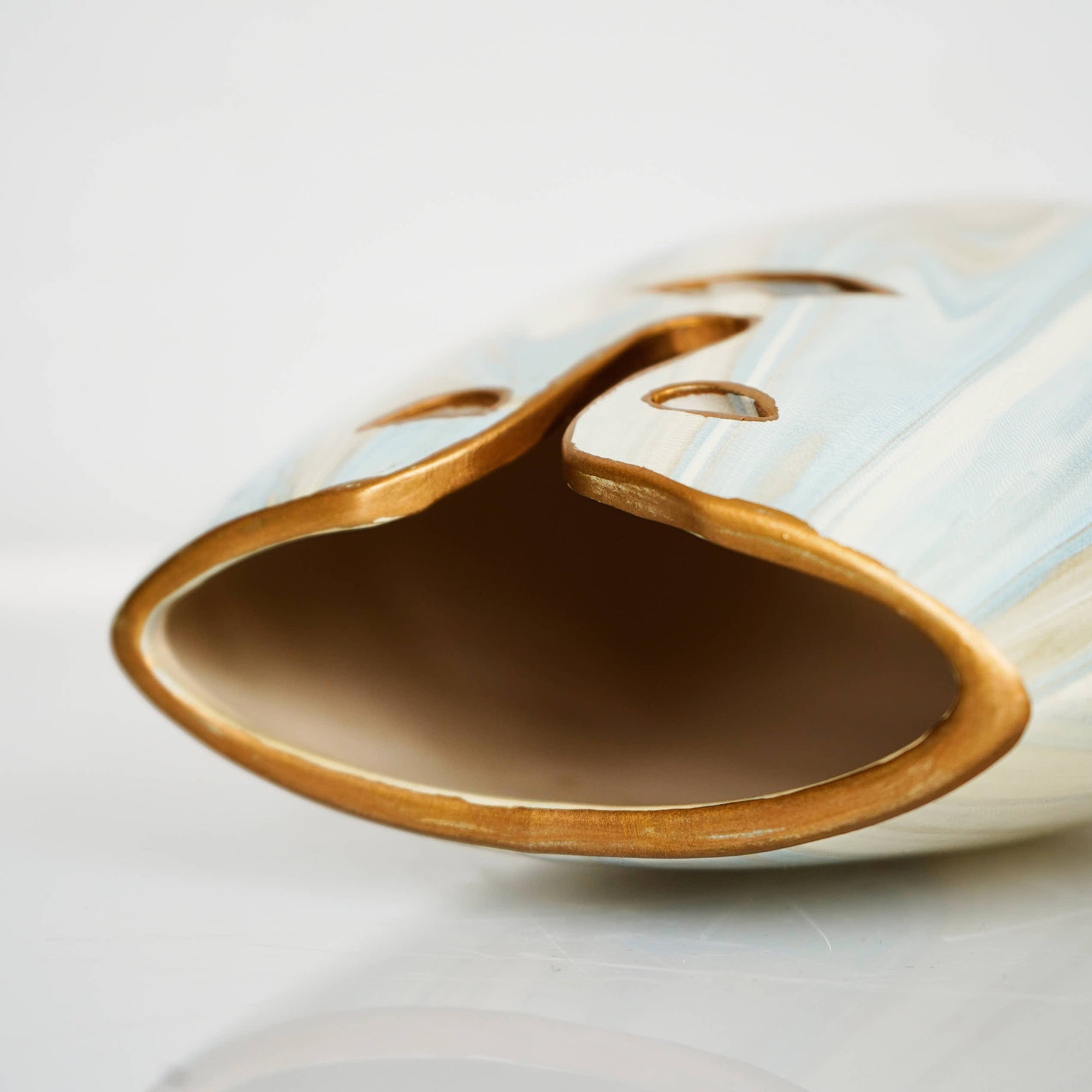 Ceramic Vase face blue white 19.5×8.5×18