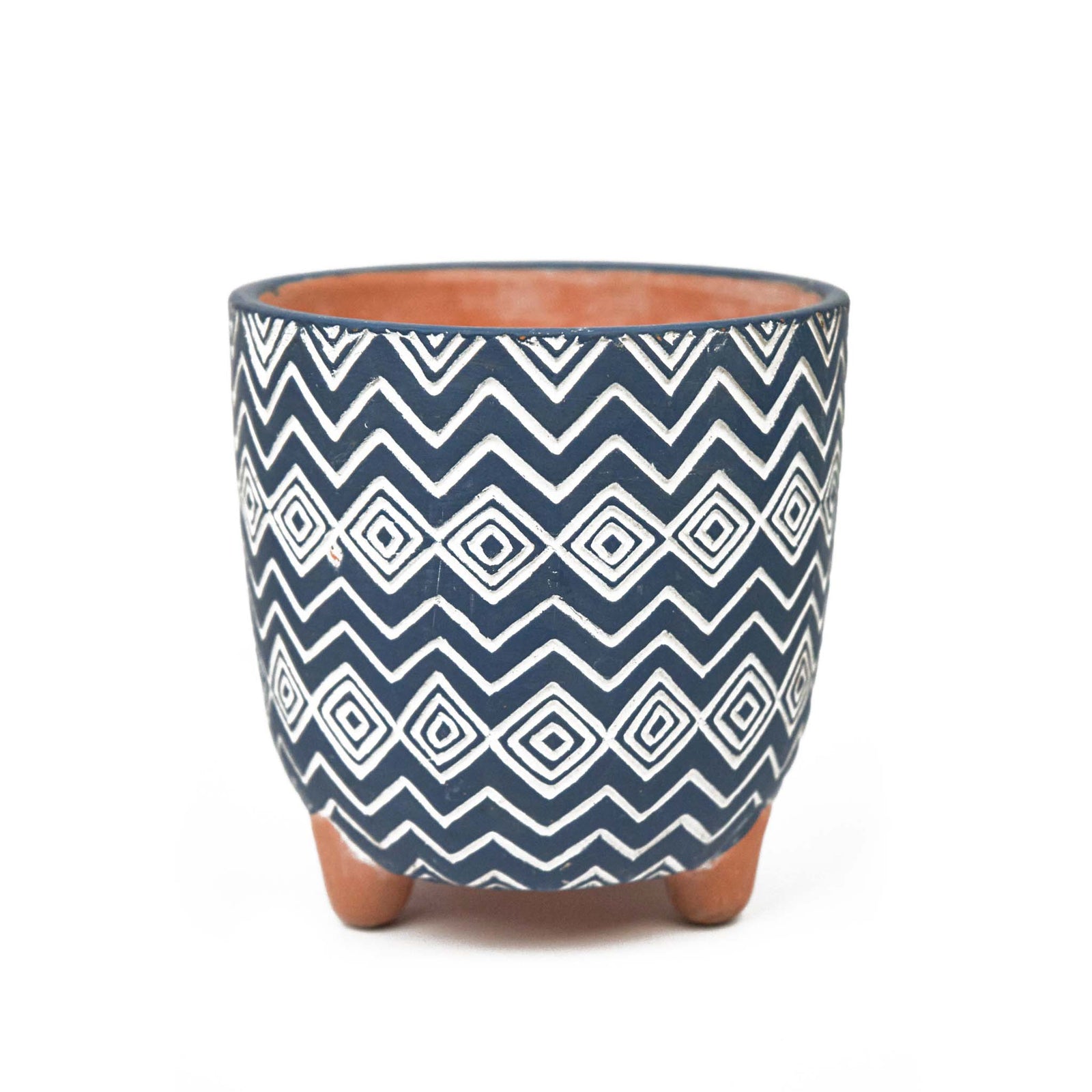 Blue Waves Ceramic Flowerpot