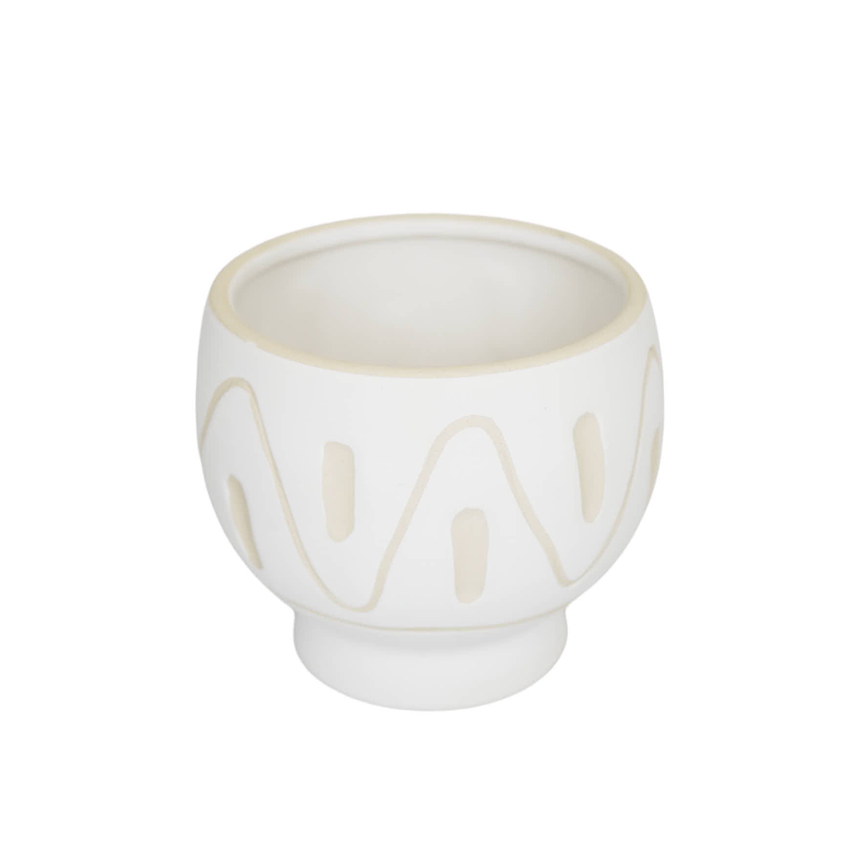 Ceramic pot white  ornament 14.5 cm