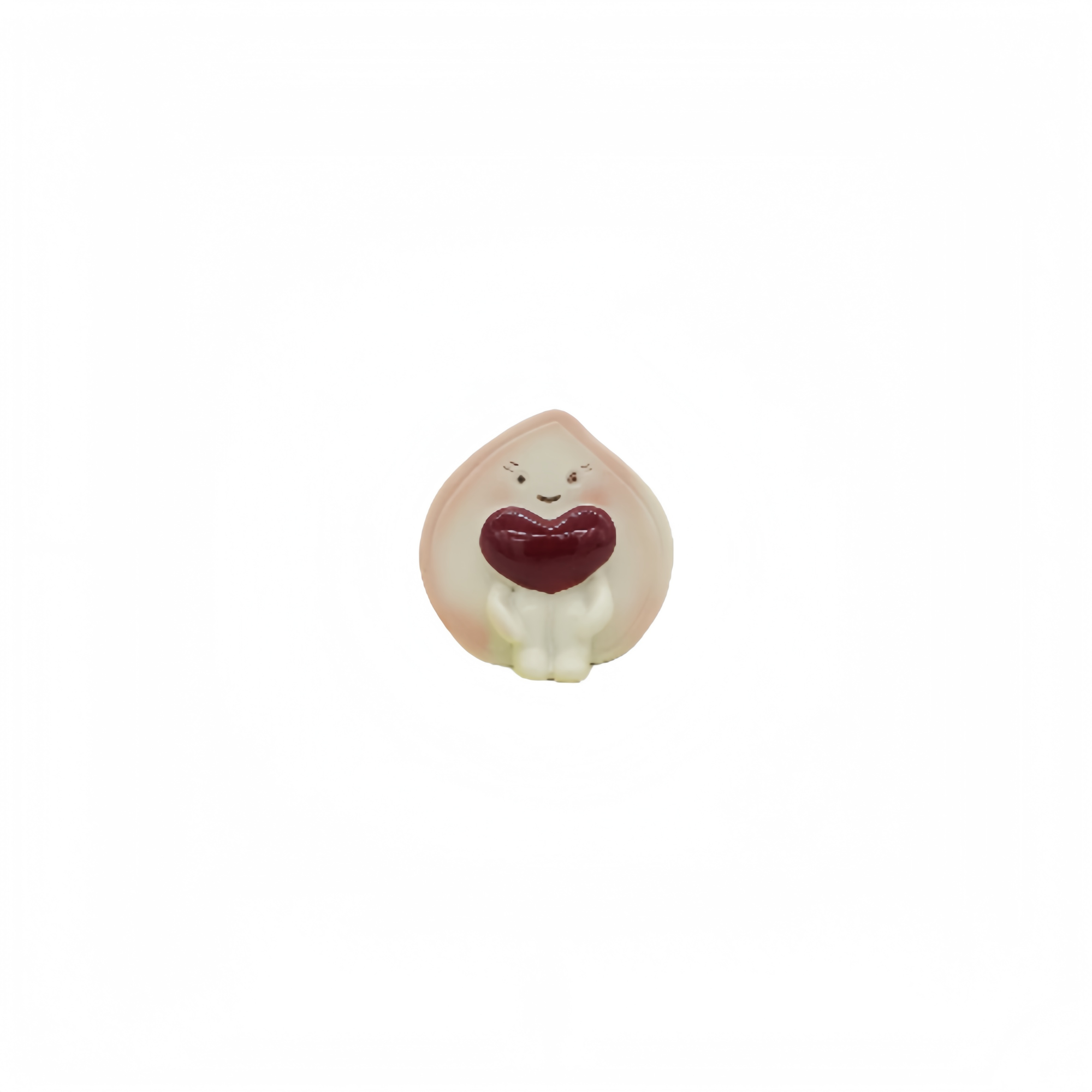 Peach Heart Fridge Magnet