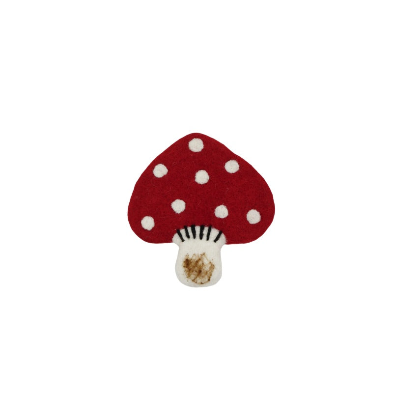 Wool Felt Coaster- Red Mushroom