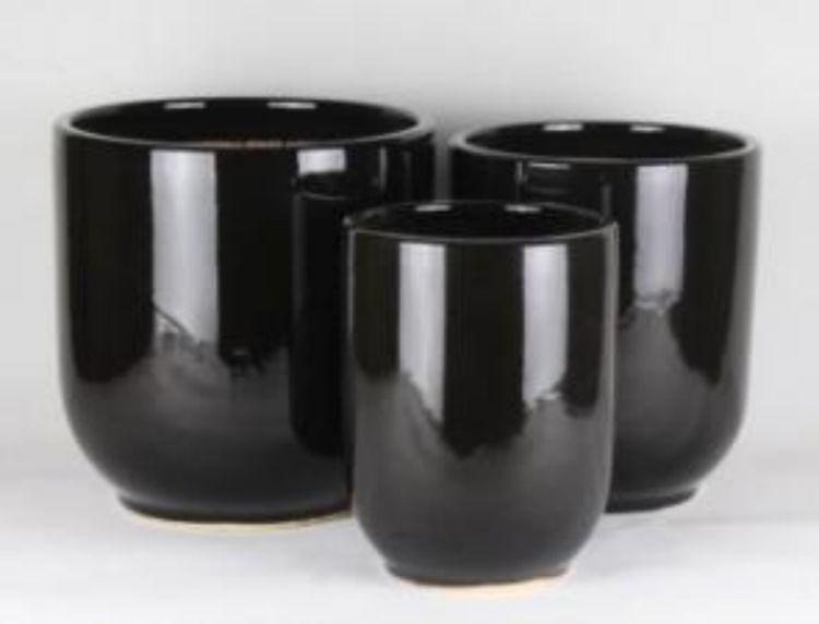 Black Ceramic Flower Pot