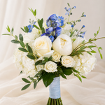Blue & White Garden Bridal Bouquet