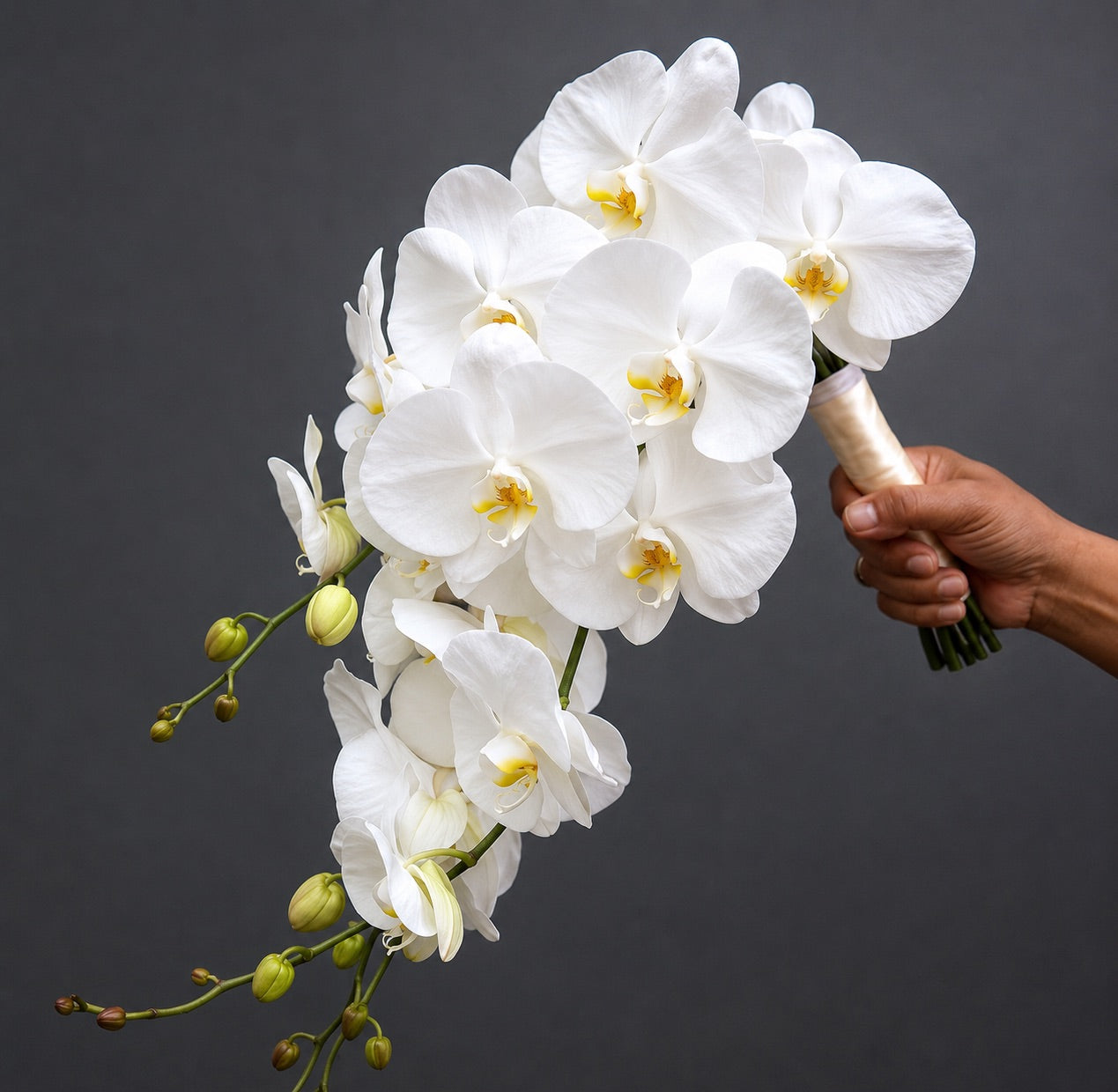 Cascading White Orchid Bouquet