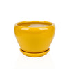 Yellow with Tray Ceramic Pot