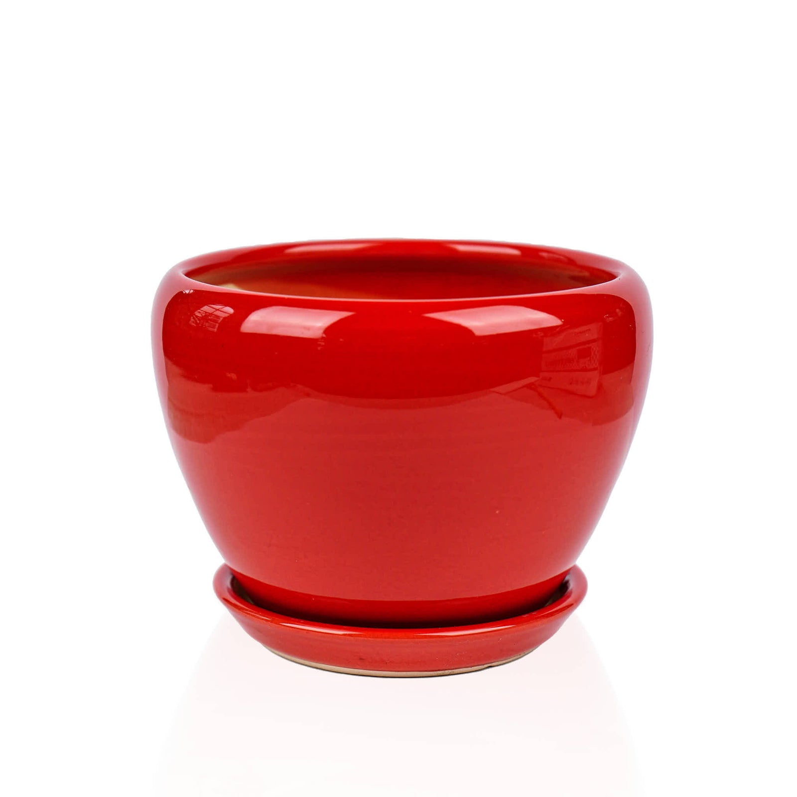 Red With Base Ceramic Pot