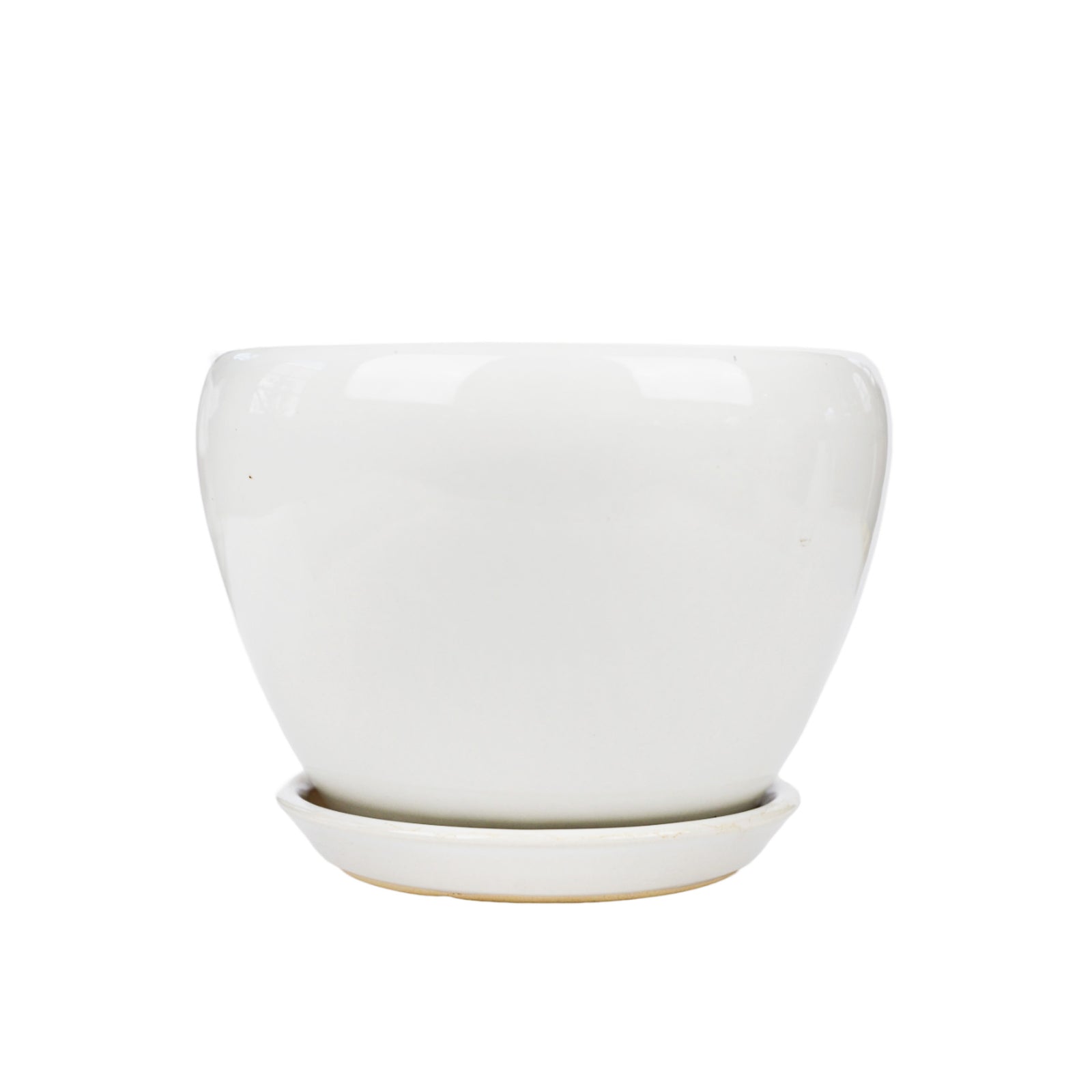 White with Base Ceramic Pot