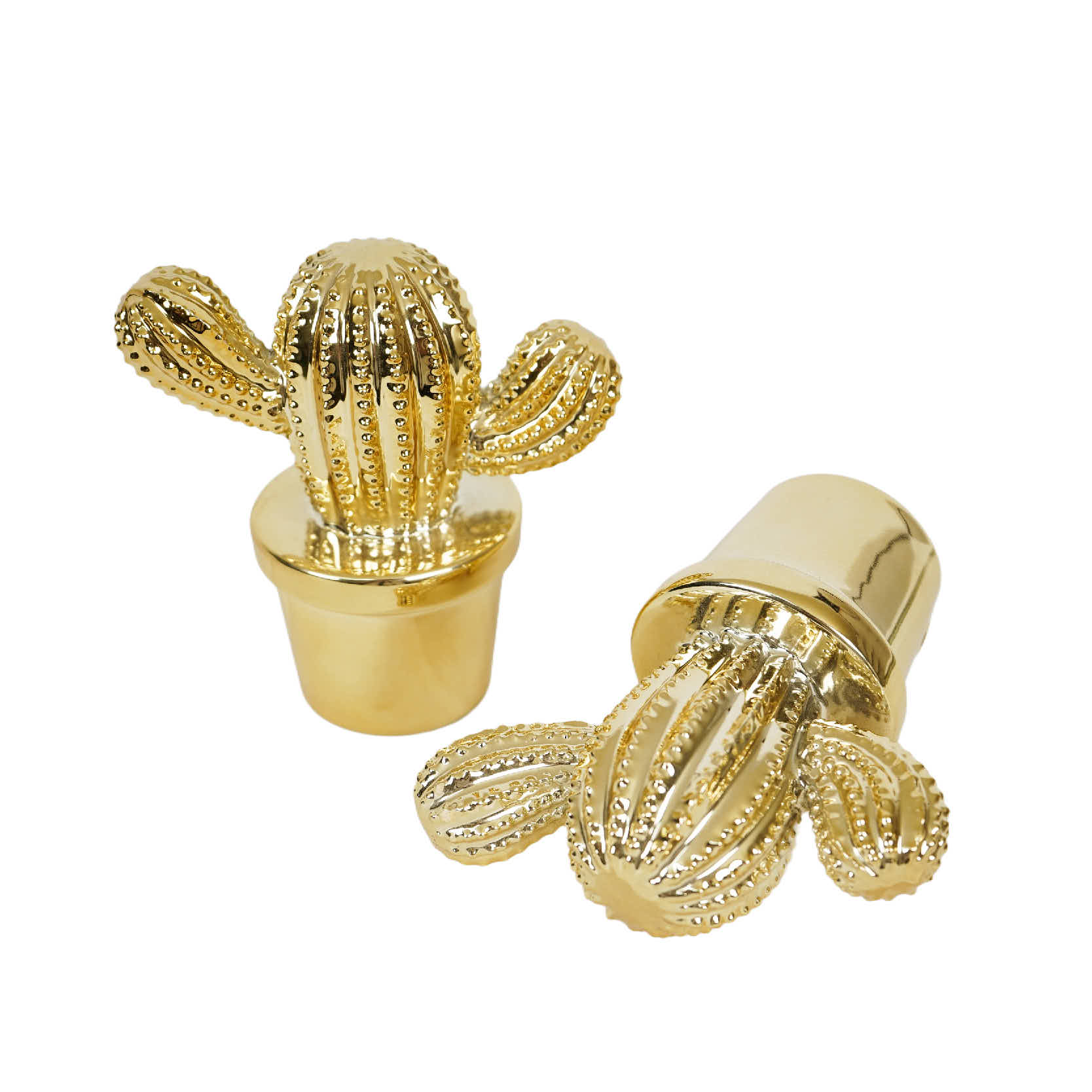 Golden Cactus Ceramic Ornament