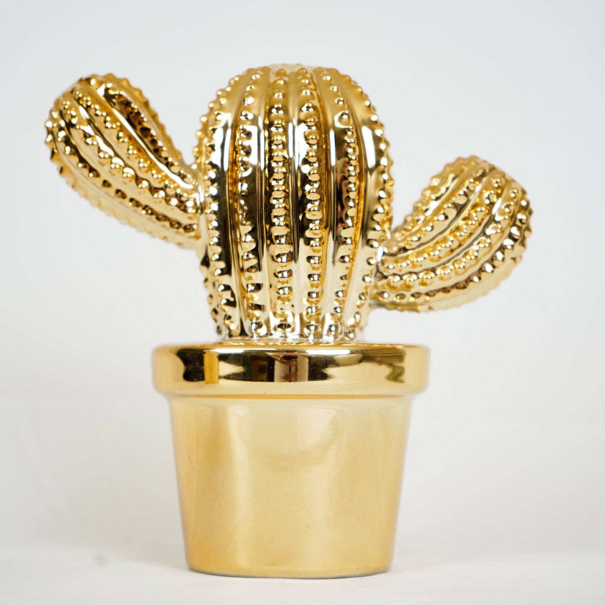 Golden Cactus Ceramic Ornament