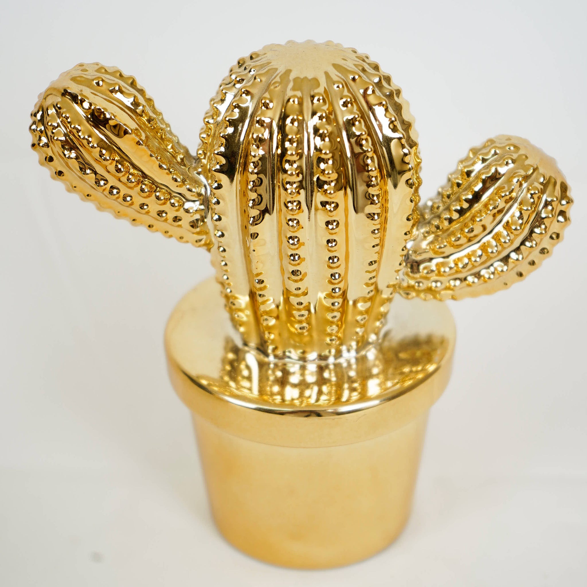 Golden Cactus Ceramic Ornament