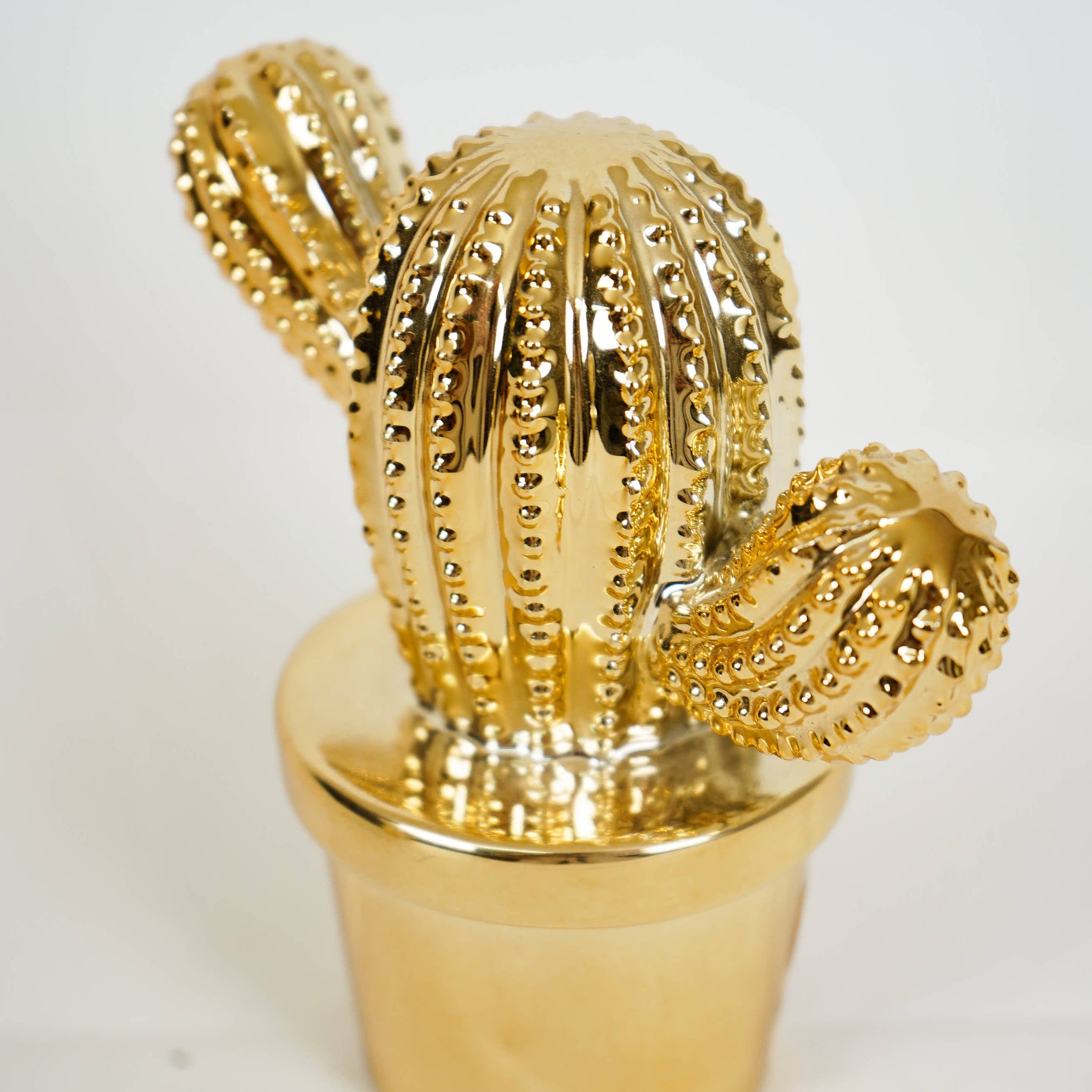 Golden Cactus Ceramic Ornament