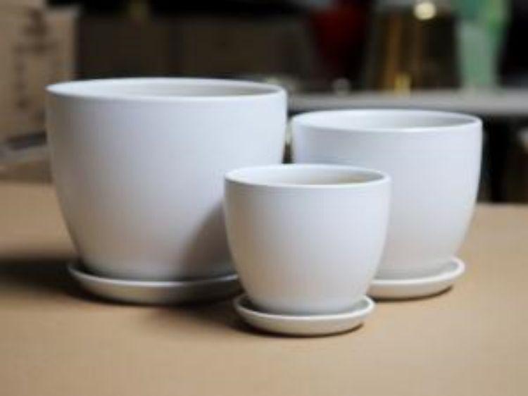 Matte White Ceramic Flower Pot 101