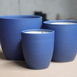 Matte Blue  Ceramic Flower Pot 332