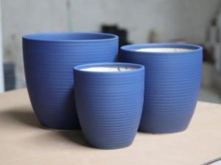 Matte Blue  Ceramic Flower Pot 332