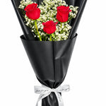 Midnight Romance – 3 Red Roses Bouquet