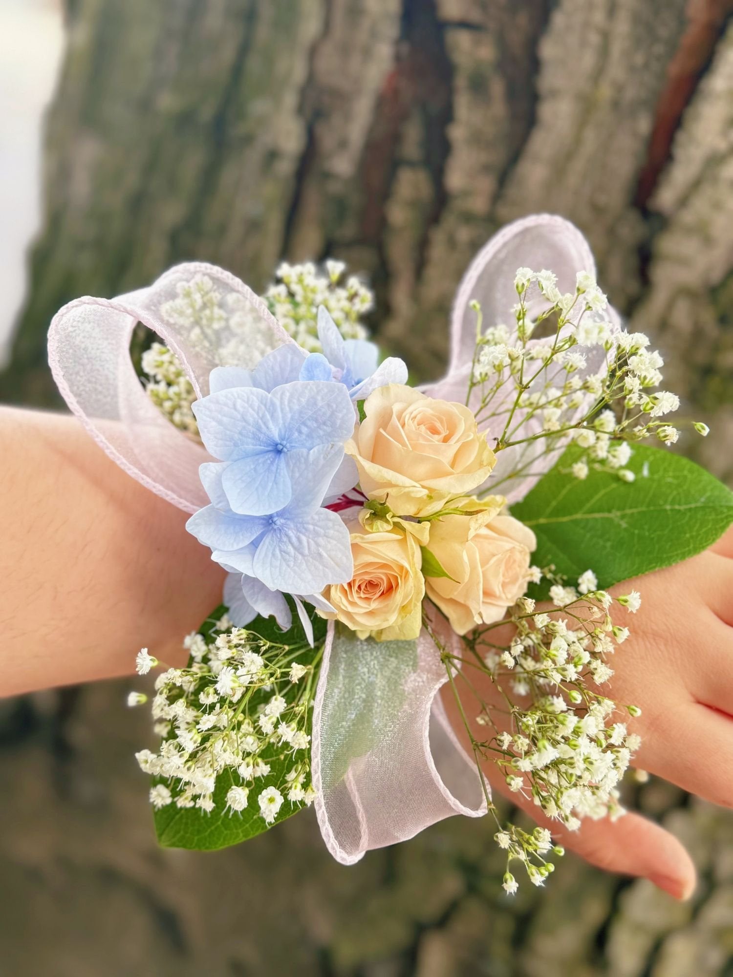Peachy Life Wrist Corsage