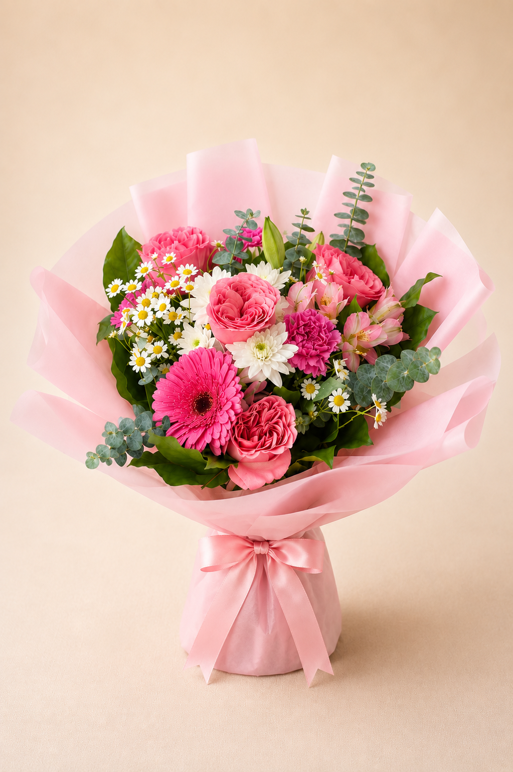 Pink Gerbera Rose Daisy Bouquet