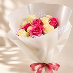 Pink White Roses Lace Wrap