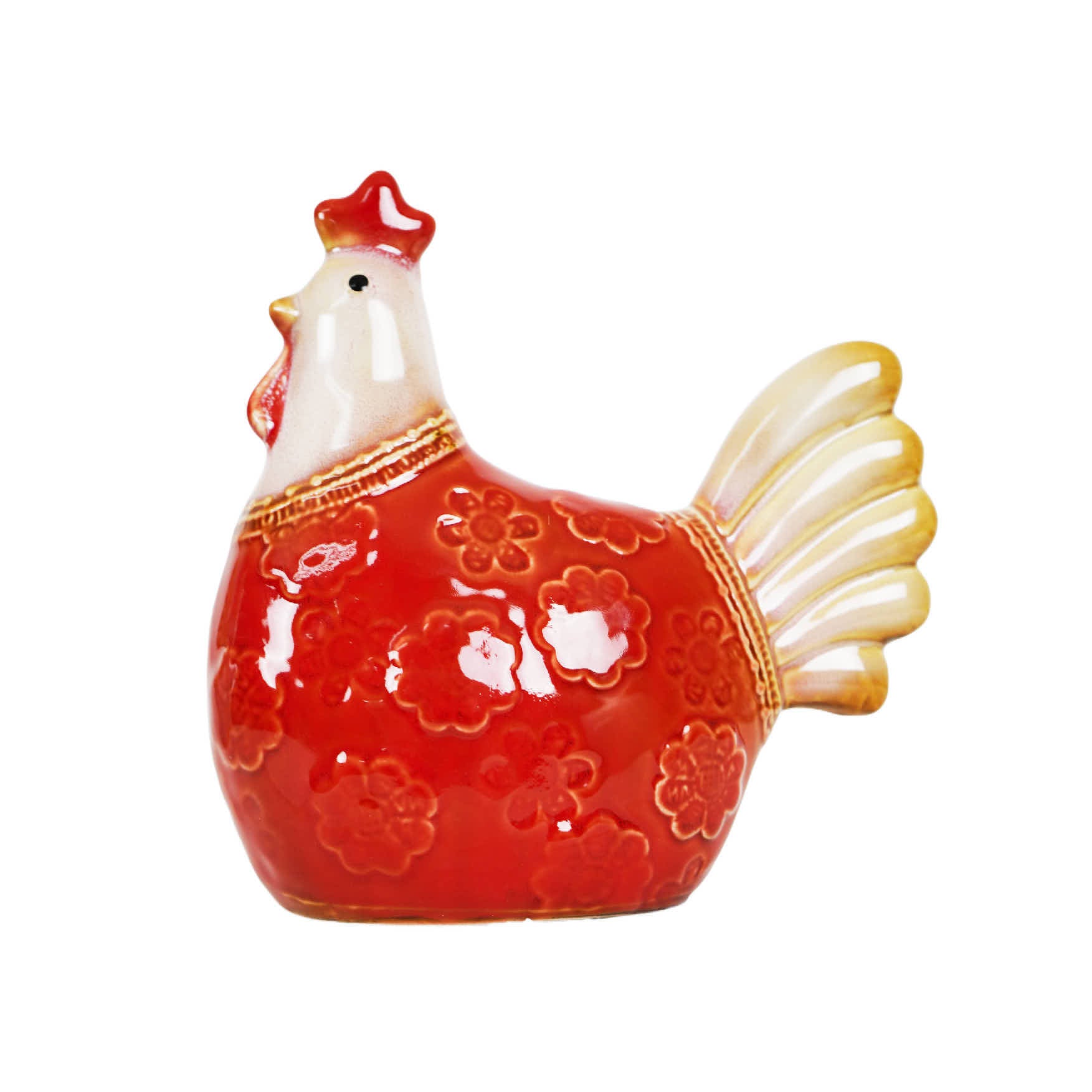 Ceramic Chicken Decoration Craft (Red)