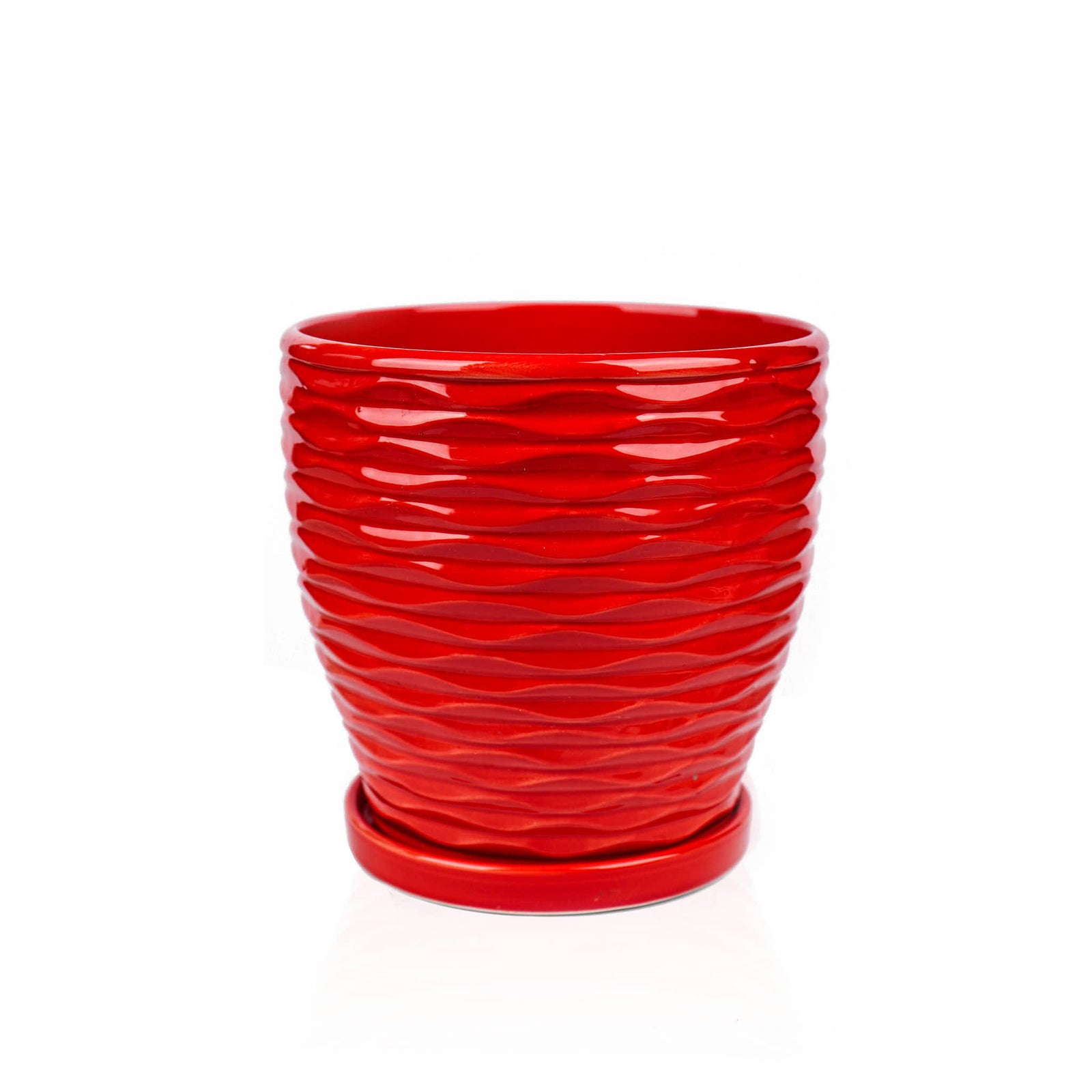 Red Ceramic Flower Pot L