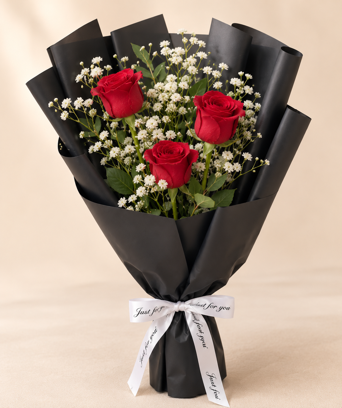 Red Roses Black Wrap