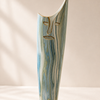 Ceramic Vase face blue white 12×9×49