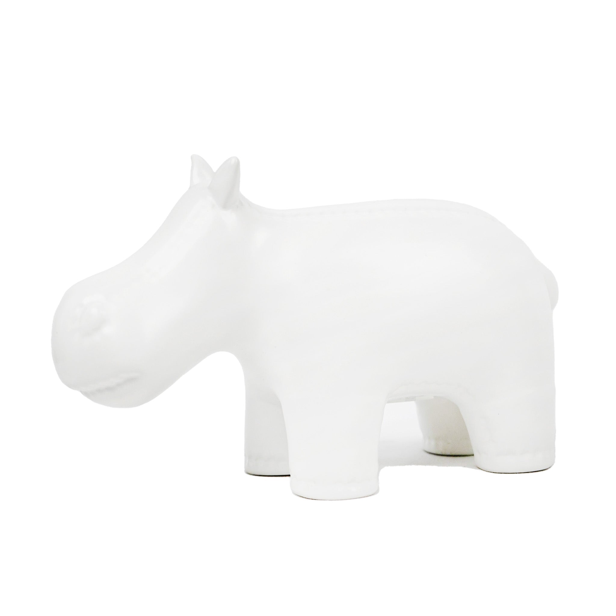 k14835 White Hippo Ceramic Ornament